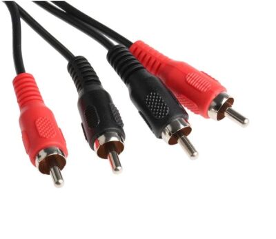 RCA 2x tulp male naar 2x tulp male rood-zwart