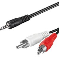 RCA Stereo kabel male naar Audio Jack 3.5mm 3P recht 1.1-1.5M zwart (2e kans)
