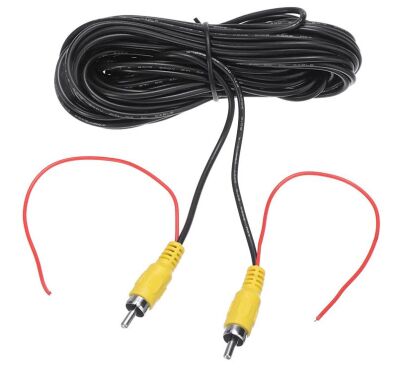 RCA Tulp video kabel male-male geel met trigger-power wire 01