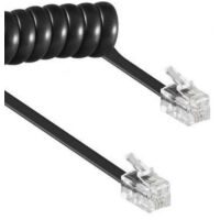RJ10 telefoonhoorn kabel 2-aders gekruld zwart 2M