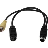 S-Video mini DIN-6 male naar 1xmini DIN-4 female S-Video 1xRCA Tulp 11-20CM (2e kans)