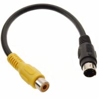 S-Video mini DIN-4 male naar RCA Tulp video kabel female geel 5-10CM (2e kans)