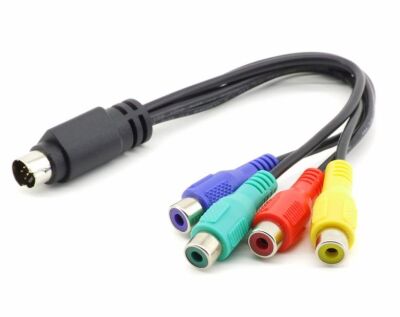 S-Video mini DIN-7 male naar 4xRCA Tulp female