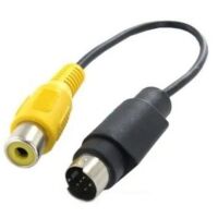 S-Video mini DIN-7 male naar RCA Tulp video kabel female geel 5-10CM (2e kans)