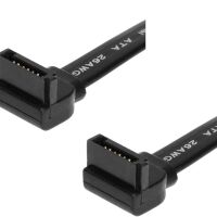 Serial ATA SATA kabel hoek-hoek 10-20cm zonder lock zwart (2e kans)