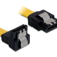 Serial ATA SATA kabel hoek-recht 90-100cm met lock geel (2e kans)