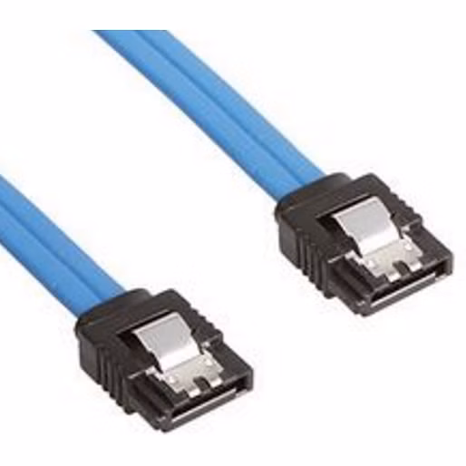 Serial ATA SATA kabel recht-recht 40-50cm met lock blauw (2e kans)