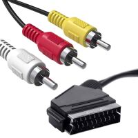 SCART naar RCA Video composiet en RCA Stereo kabel male 1.1-1.5M zwart (2e kans)