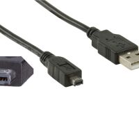 USB-A kabel naar USB-mini 4-pin lengte 1M zwart (2e kans)