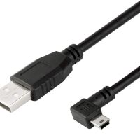 USB-A male naar USB-Mini male data kabel 90 graden links 1M zwart (2e kans)