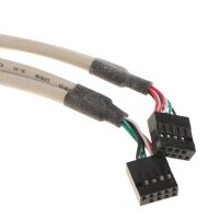USB moederbord header kabel 2x5 female-female beige 40-50cm (2e kans)