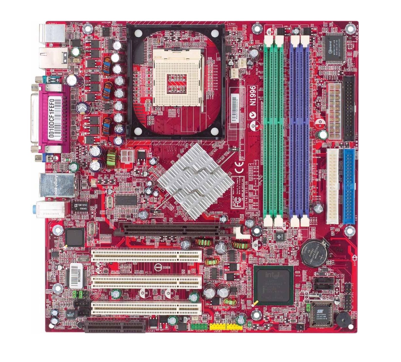 Moederbord Socket PGA478 DDR AGP 8X Micro-ATX 20+4-pins / MSI 865PEM2-ILS (MS-6743) MET CPU HEATSINK, GEEN I/O SHIELD Moederbord Socket PGA478 DDR AGP 8X Micro-ATX 20+4-pins / MSI 865PEM2-ILS (MS-6743) MET CPU HEATSINK, GEEN I/O SHIELD