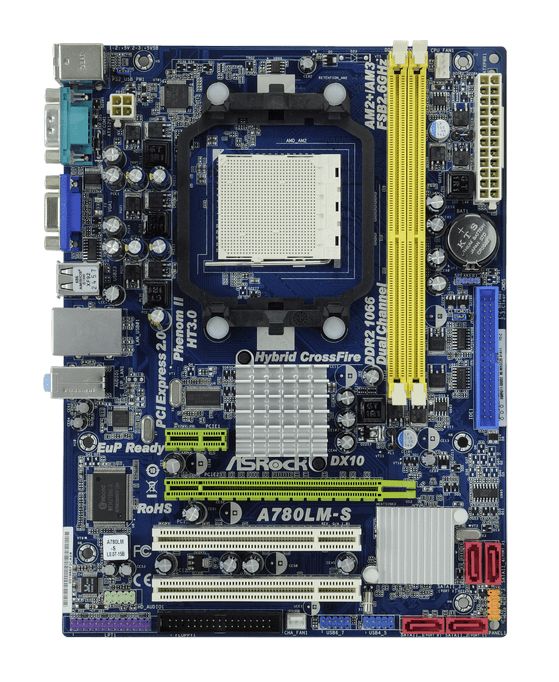 Moederbord Socket AM2+ DDR2 PCI-E 16X MicroATX 24+4-pins / ASRock A780LM-S MET CPU HEASINK, GEEN I/O SHIELD
