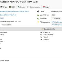 Moederbord Socket 754 DDR PCI-E 16X MicroATX 20+4-pins / ASRock K8NF6G-VSTA MET CPU HEATSINK, GEEN I/O SHIELD (2e kans) - Afbeelding 5