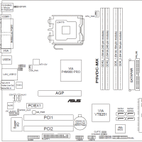 Moederbord Socket LGA775 DDR DDR2 AGP 1.5V MicroATX 24+4-pins / ASUS P5VDC-MX Rev. 2.00G MET CPU HEATSINK, GEEN I/O SHIELD (2e kans) - Afbeelding 5