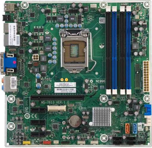 Moederbord Socket 1156 DDR3 PCI-E MicroATX 24-pins / HP MS-7613 v1.1