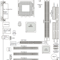 Moederbord Socket 462/A DDR AGP 1.5V ATX 20-pins / MSI KM4M-V (MS-7061 VER 1.x) MET CPU HEATSINK, MET I/O SHIELD (2e kans) - Afbeelding 4