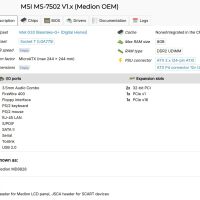 Moederbord Socket LGA775 DDR2 PCI-E 16X MicroATX 24+4-pins / MSI MS-7502 v1.2 MET CPU HEATSINK, MET I/O SHIELD (2e kans) - Afbeelding 3