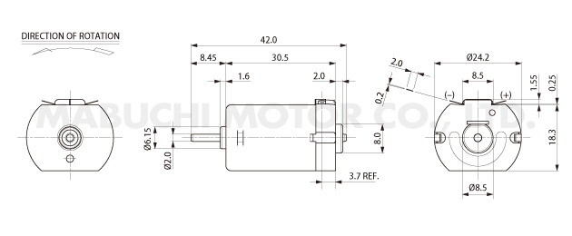 Mabuchi FC-280SA-08600 afmetingen