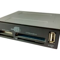 Multimedia card reader 3.5'' bay USB 2.0 OEM zwart (2e kans)