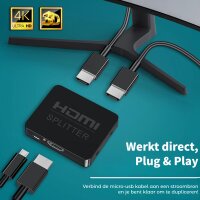 HDMI Splitter 4K Ultra HD 1xHDMI naar 2xHDMI Splitter OEM BOXED (2e kans) - Afbeelding 7