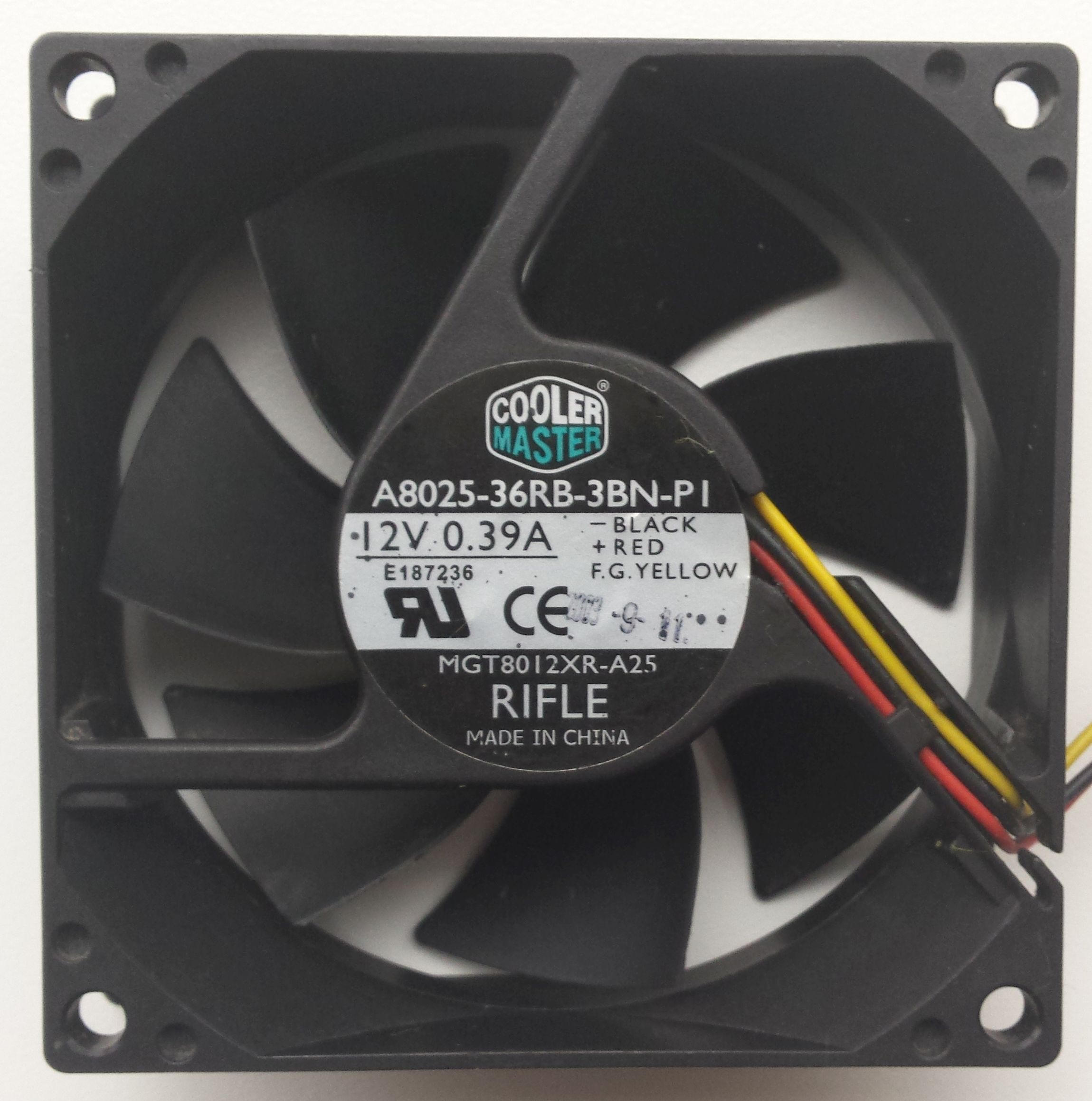 Ventilator 80x80x25 12VDC 3-Pins / Coolermaster A8025-36RB-3BN-P1