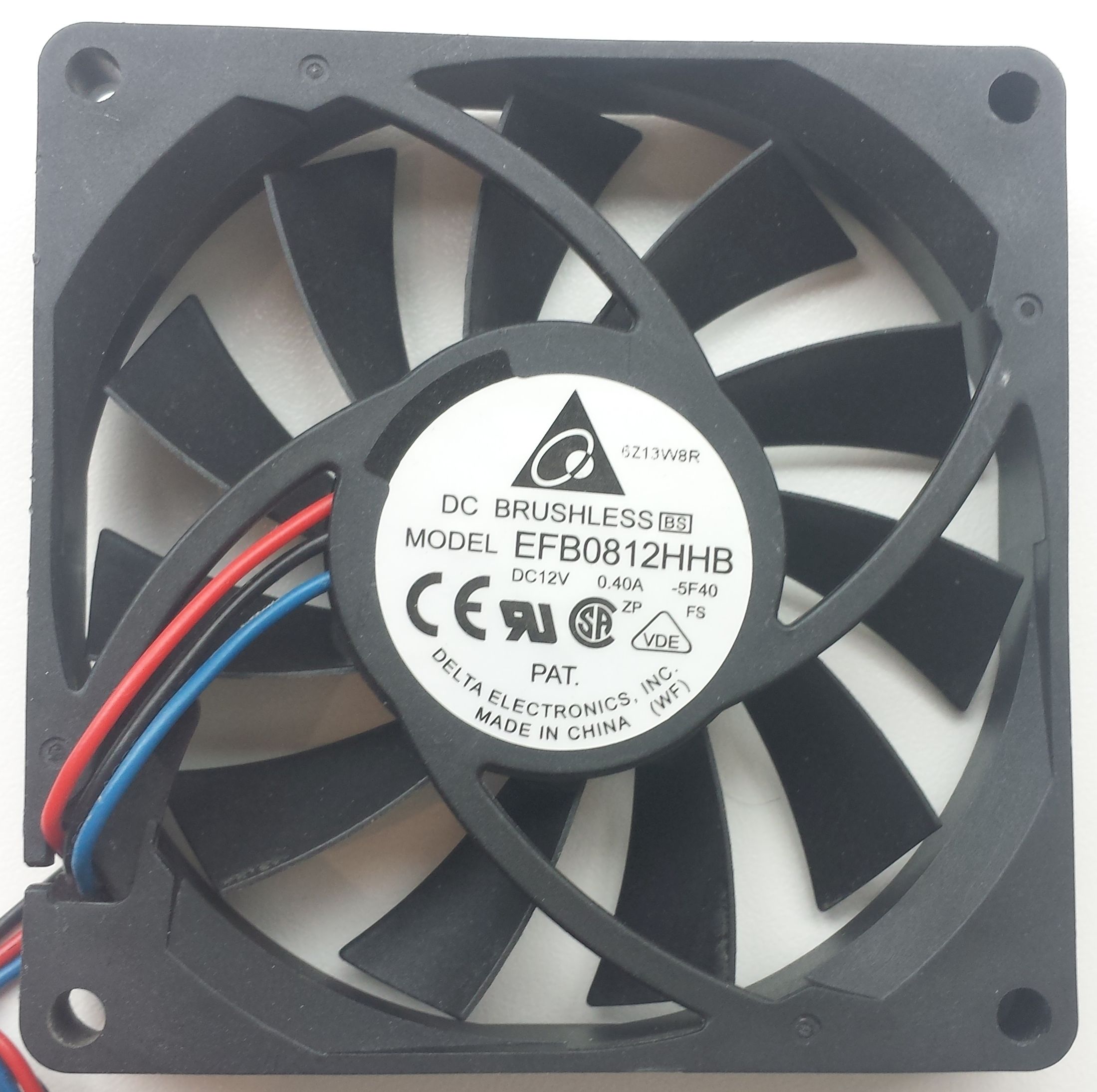 Ventilator 80x80x15 12VDC 3-Pins / Delta Electronics EFB0812HHB