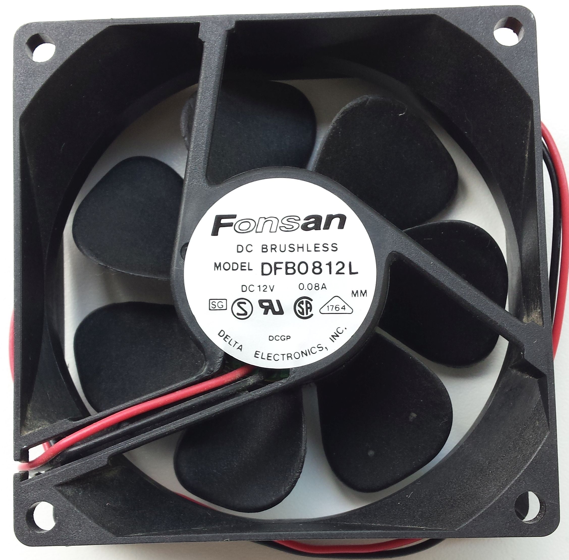 Ventilator 80x80x25 12VDC 2-pins / Fonsan DFB0812L Ventilator 80x80x25 12VDC 2-pins / Fonsan DFB0812L