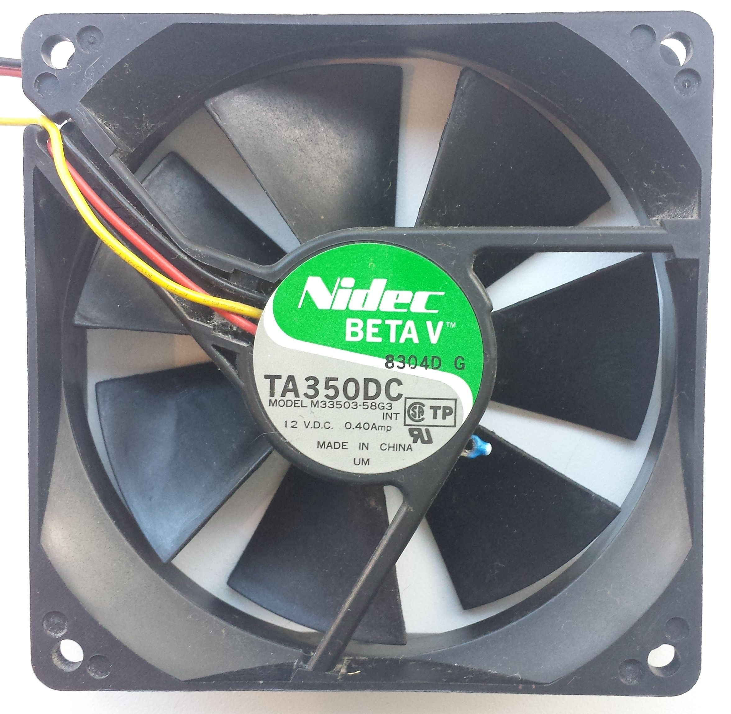 Ventilator 92x92x25 12VDC 3-pins / Nidec TA350DC M33503-58G3 Ventilator 92x92x25 12VDC 3-pins / Nidec TA350DC M33503-58G3