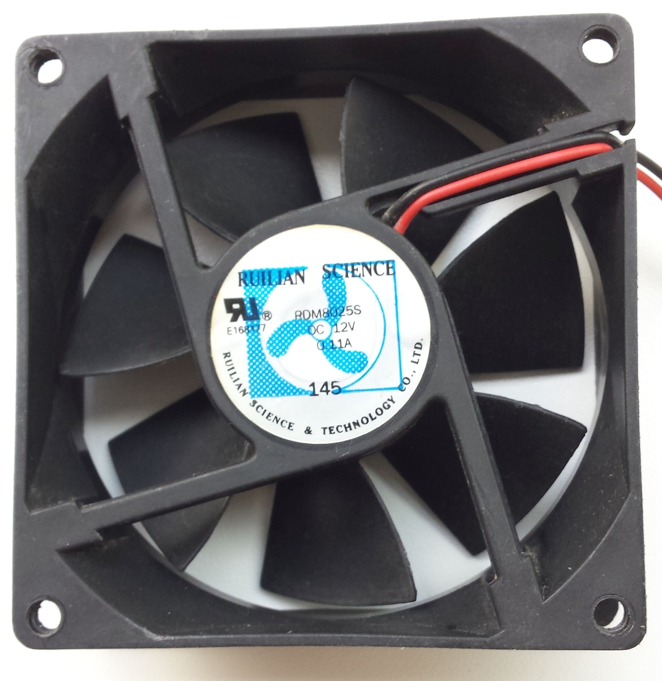 Ventilator 80x80x25 12VDC 2-pins / Ruilian Science RDM8025S