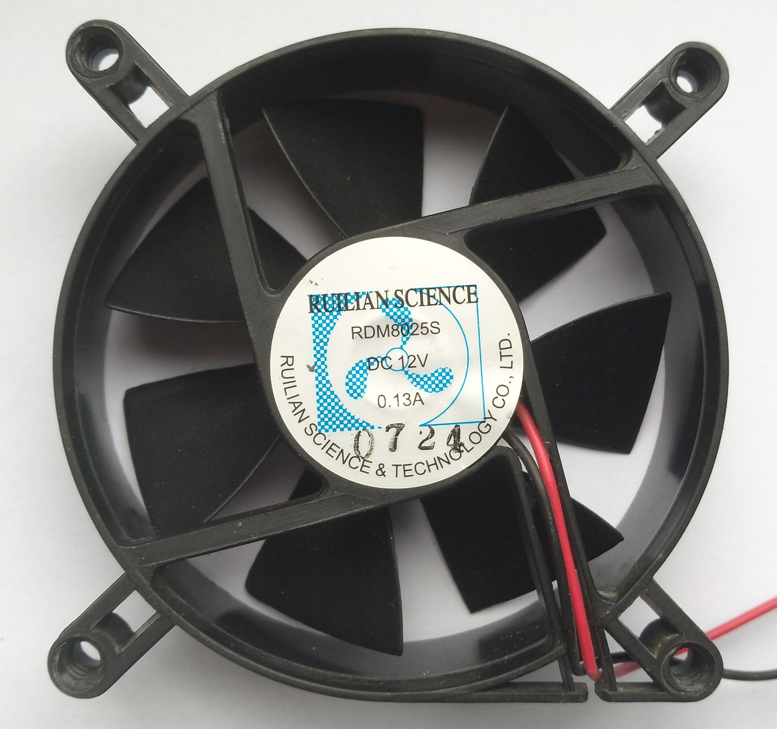 Ventilator 80x80x25 12VDC 2-pins / Ruilian Science RDM8025S ROND