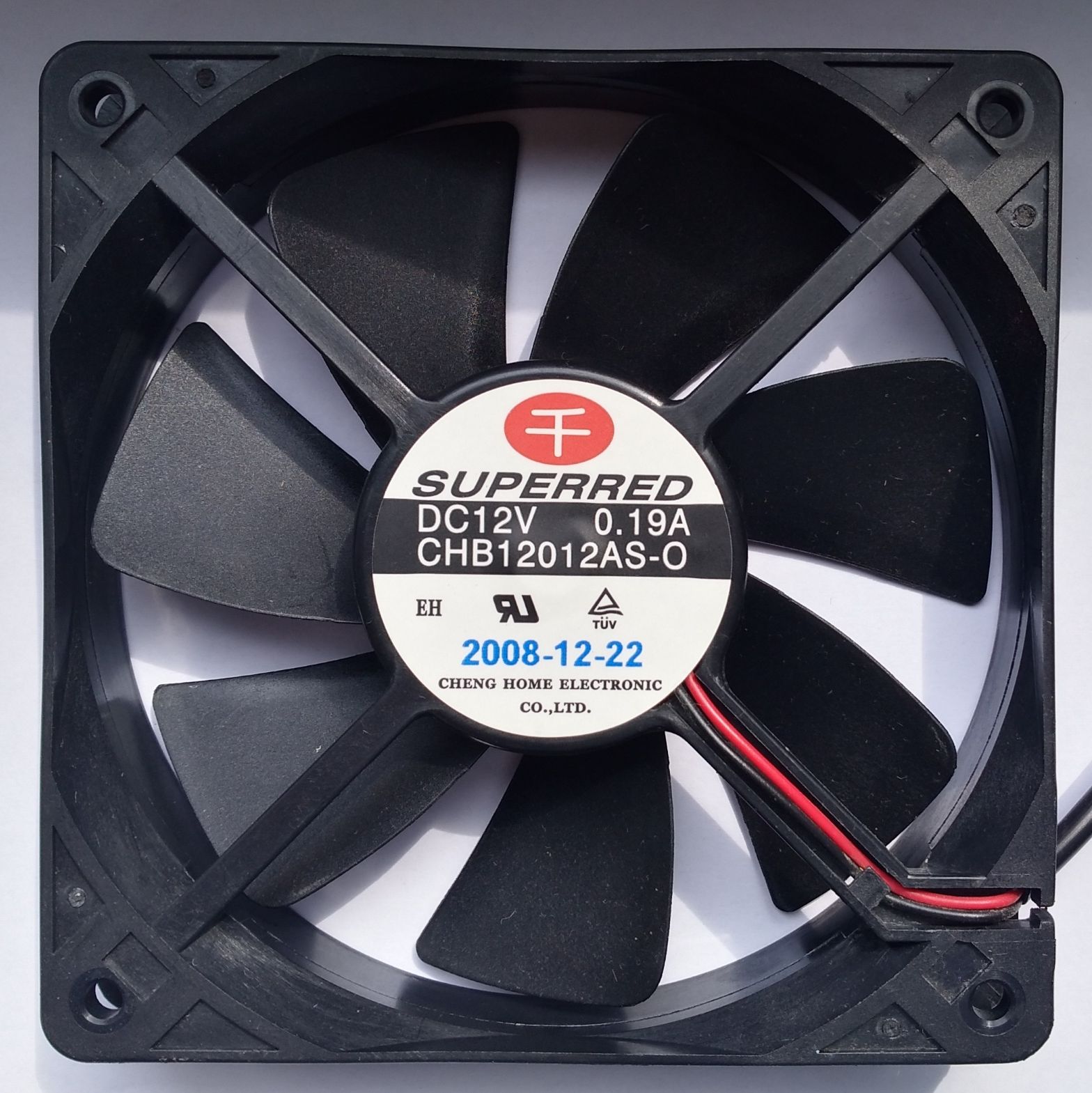 Ventilator 120x120x25 12VDC 2-pins / Superred CHB12012AS-O