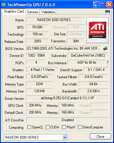 9200 GECUBE GPUZ