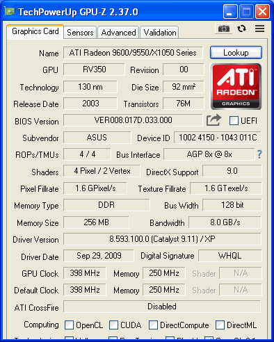 9600 PRO ASUS GPUZ