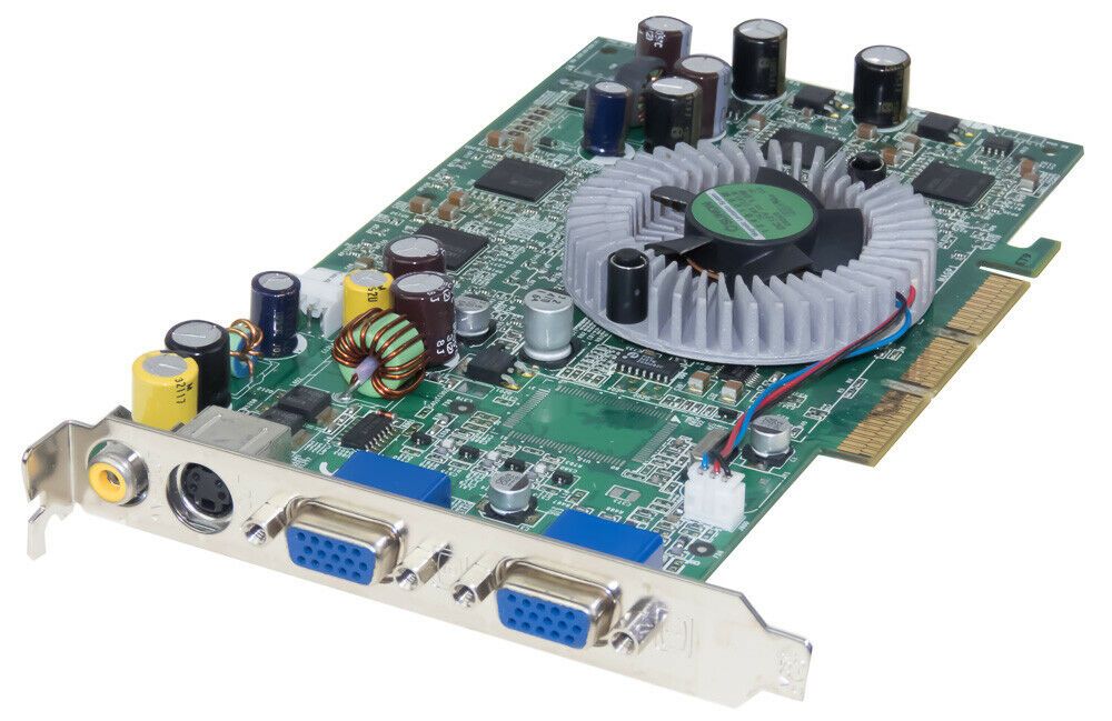 Grafische kaart ATI Radeon 9800 PRO 128MB DDR AGP 8x 2xVGA S-VIDEO COMPOSIET RV350 Medion