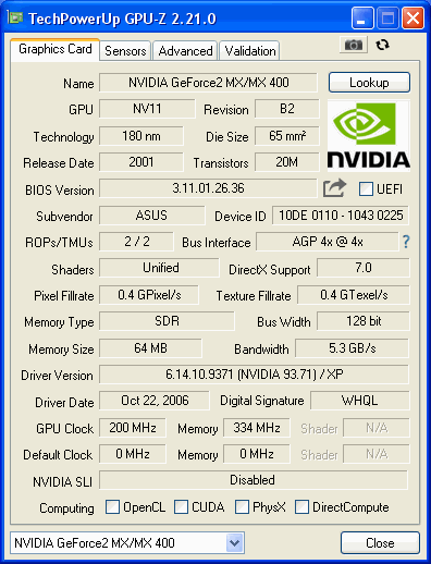 ASUS V7100 GPUZ 01