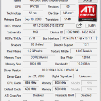 Grafische kaart AMD Radeon HD4650 1GB DDR2 PCI-E 16x 2.0 DVI HDMI VGA RV730 MSI Delphinus 2 - Afbeelding 3