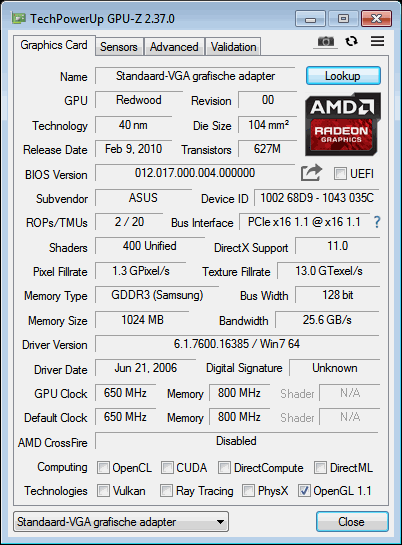 HD5570 ASUS GPUZ