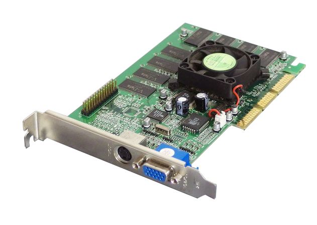 Grafische kaart nVidia GeForce2 MX400 64MB SDR AGP 4x VGA S-VIDEO NV11 OEM Actief gekoeld