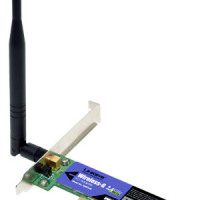 WiFi kaart 802.11b/g 54 Mbps PCI Linksys WMP54GV41 met 3dBi antenne (2e kans)