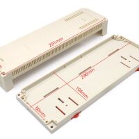 Behuizing kunststof DIN Rail 300x110x60mm ABS beige (AK-P-26) afmetingen 02