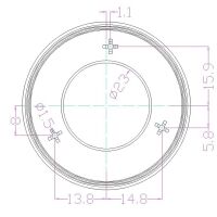 Behuizing kunststof rond 45x16mm wit (AK-N-59) afmetingen