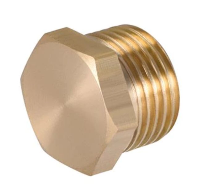 Eindkap zeskant buitendraad 1/2" DN15 messing Eindkap zeskant buitendraad 1/2" DN15 messing