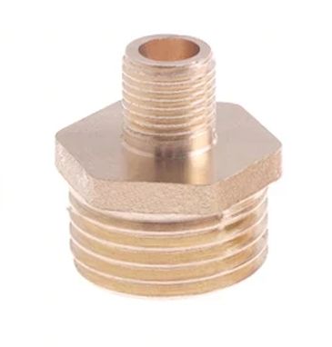 Koppelstuk buitendraad 3/4" DN20 naar buitendraad 1/4" DN8 messing Koppelstuk buitendraad 3/4" DN20 naar buitendraad 1/4" DN8 messing