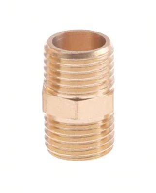 Koppelstuk buitendraad 1/4" DN8 naar buitendraad 1/4" DN8 messing Koppelstuk buitendraad 1/4" DN8 naar buitendraad 1/4" DN8 messing