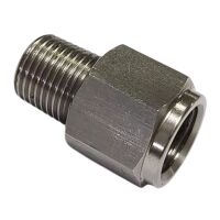 Verloopring buitendraad 1/8"NPT naar binnendraad M10x1.0 RVS