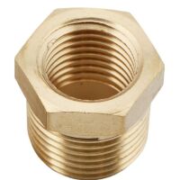Verloopring buitendraad 3/8" DN10 naar binnendraad 1/4" DN8 messing