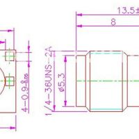 Antenne RP-SMA female connector horizontaal PCB afmetingen