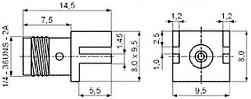 Antenne RP-SMA female connector PCB maten