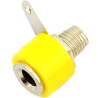 Banaanplug female 4mm Geel